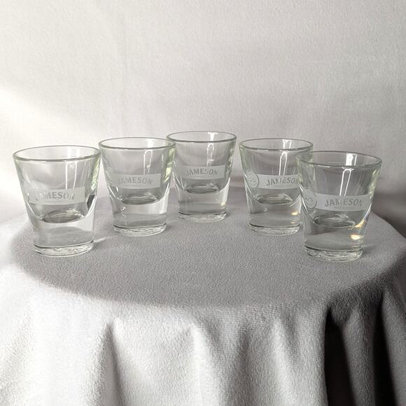 Jameson Irish Whiskey Shot Glasses Set of 5 Collectible Promotional Barware - Picture 1 of 4